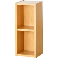 サンワダイレクト メディアラック（2段・木製・収納ラック・隙間収納・スリムラック・ライトブラウン） 200-FCD060LBR 1個（直送品）