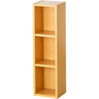 サンワダイレクト メディアラック（3段・木製・収納ラック・隙間収納・スリムラック・ライトブラウン） 200-FCD061LBR 1個（直送品）