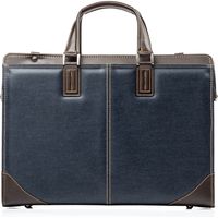 サンワダイレクト ダレスバッグ（ビジネスバッグ・日本製・ショルダーベルト付属・2WAY・デニム使用・鍵付・ネイビー） 200-BAG145NV 1個（直送品）