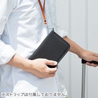 サンワダイレクト パスポートケース(航空券サイズ・財布・11ポケット・Mサイズ・ブラック) 200-BAGIN003BK 1個（直送品）
