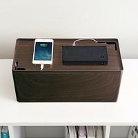 サンワダイレクト ケーブル・タップ収納ボックス（木目・リモコン設置） 200-CB001M 1個（直送品）