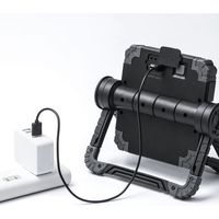 サンワダイレクト LED投光器（作業灯・充電式・屋外・アウトドア・最大20W・最大850ルーメン・バッテリー内蔵・COBチップ） 1個（直送品）