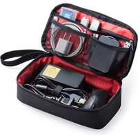 サンワダイレクト 旅行用収納ポーチ（充電器・ケーブル・ACアダプター・モバイルバッテリー・ブラック） 200-BAGIN006BK 1個（直送品）