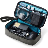 サンワダイレクト トラベルポーチ（メンズ・充電器ポーチ・収納ポーチ用・グレー） 200-BAGIN006GY 1個（直送品）