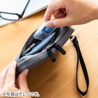 サンワダイレクト ガジェットポーチ（モバイルバッテリー・Wi-Fiルーター・iPhone・ケーブル収納・Sサイズ・ネイビー） 1個（直送品）