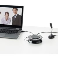 サンワダイレクト WEB会議マイク・スピーカー（会議スピーカーフォン・USB接続・Skype対応・外付けマイク対応） 400-MC020 1個（直送品）