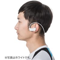 サンワダイレクト Bluetoothイヤホン　マイク搭載（Bluetooth5.0・IPX5防水・軽量・ブラック） 400-BTSH012BK 1個（直送品）