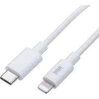 サンワダイレクト USB Type-C ライトニングケーブル 500-IPLM024W 1本（直送品）