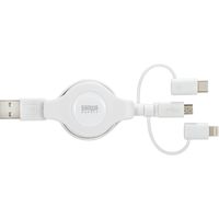 サンワダイレクト 3in1 充電ケーブル ライトニング マイクロUSB USB Type-C巻取りケーブル 500-IPLMM020 1本（直送品）
