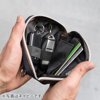 サンワダイレクト スマートキーケース（鍵・スマートキー2個収納・カード収納・小銭入れ・外側ポケット付き・キーリング付属・カラビナフック対応・ブラック）（直送品）