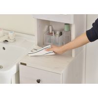 佐藤産業 DOLLY（ドリー） ミラー付収納ラック 幅300×奥行400×高さ1700mm ホワイト DO170-30MR WH 1台（直送品）