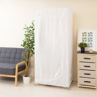 永井興産 ルームワードローブ 幅805×奥行550×高さ1805mm ホワイト NK-885WH 1台（直送品）