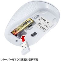 サンワサプライ ワイヤレスブルーLEDマウス 左右対称 3ボタン ホワイト MA-WBL41W 1個（直送品）