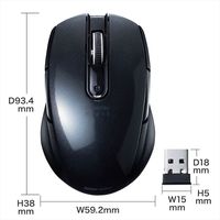 ワイヤレスマウス　無線　5ボタン　中型サイズ　ブルーLED　MA-WBL170BK　サンワサプライ　1個（直送品）