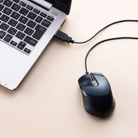 サンワサプライ 有線ブルーLEDマウス 5ボタン 左右対称 ブラック MA-BL172BK（直送品）