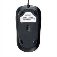 サンワサプライ 有線マウス 光学式 3ボタン 静音マウス 1.5m 中型サイズ ブラック MA-122HBK 1個