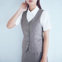 カーシーカシマ ベスト グレーチェック 9号 ESV740-65_9 1着