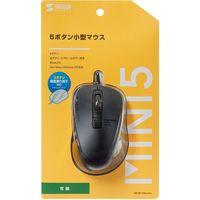 有線マウス　静音　5ボタン　小型サイズ　ブルーLED　MA-BL156BK　サンワサプライ　1個