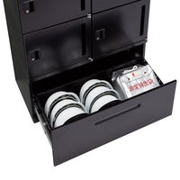 オカムラ スチール収納VILLAGE パーソナルロッカー 4人用 シリンダー錠 ＋下段ラテラル ブラック 幅800×奥行400×高さ1100mm 1 （取寄品）