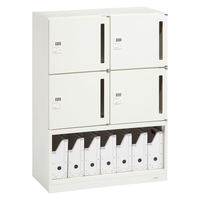 オカムラ スチール収納VILLAGE パーソナルロッカー 4人用 ダイヤル錠 ＋下段オープン ホワイト 幅800×奥行400×高さ1100mm 1台（8梱包）