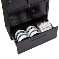 オカムラ スチール収納VILLAGE パーソナルロッカー 4人用 ダイヤル錠 ＋下段ラテラル ブラック 幅800×奥行400×高さ1100mm 1台 （取寄品）