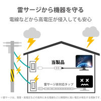 延長コード 電源タップ 1m 2ピン 3個口 雷ガード ほこり防止 マグネット付 白 T-KM01-2310WH エレコム 1個（直送品）