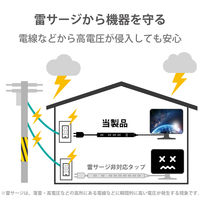延長コード 電源タップ 5m 2ピン 6個口 雷ガード ほこり防止 マグネット付 黒 T-KM01-2650BK エレコム 1個（直送品）