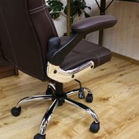 後藤家具物産 エルサ OAチェアー 跳ね上げ式肘 ソフトレザー キャメル OA-ELS-CM 1脚（直送品）