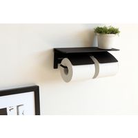 【軒先渡し】ヤマソロ Blan トイレットペーパーホルダー 2連 幅300×奥行100×高さ93mm ブラック 41-038 1台（直送品）