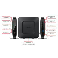 バッファロー　無線LAN親機（Wi-Fiルーター）　11ax/Wi-Fi 6対応/1201+573Mbps/WSR-1800AX4S/DBK　1台