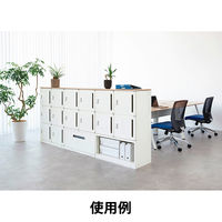 オカムラ スチール収納VILLAGE パーソナルロッカー 4人用 ダイヤル錠 ブラック 連結用（上置き） 幅800×奥行400×高さ700mm 1台 （取寄品）