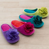 センコー SDS　ローズ　花モチーフ付き スリッパ　約24.5cm　バイオレット SDS150399 1足（直送品）