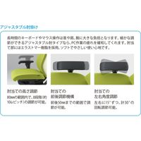 【設置込】イトーキ コセールチェア ハイバック 可動肘付 樹脂脚 IVグリーン×ホワイト×IVグリーン 1脚（直送品）