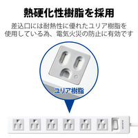延長コード 電源タップ 1m 3ピン 6個口 一括スイッチ ほこり防止 磁石付 白 T-T10-3610WH/RS エレコム 1個（直送品）