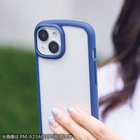 iPhone15Pro/15ProMax カメラフィルム ガラス グリッター 青 PM-A23CFLLP5BUG エレコム 1個（直送品）