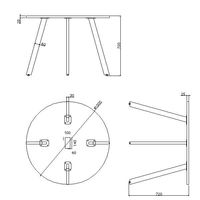 PREDONA(プレドナ) ラウンドテーブル 直径1000×高さ720mm 天板リリーホワイト/脚モカブラウン