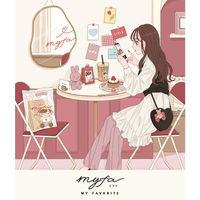 myfa（ミファ）カードスタンドケース コーラルレッド 伸縮リール付き 1セット（2個） LIHIT LAB.（リヒトラブ）
