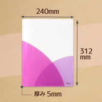 プラス　スリムホルダーファイル　パスティ　A4タテ　4ポケット　ラズベリーピンク　クリアファイル　固定式　98862