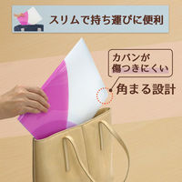 プラス スリムホルダーファイル パスティ A4タテ 4ポケット ラズベリーピンク クリアファイル 固定式 98862 2冊