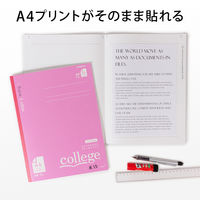 日本ノート ノート college A4ワイド A罫7mm ピンク 学習帳 CLW3 2冊