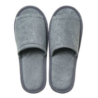 小野商事 使い捨てスリッパ タオル生地 前開きタイプ グレー WS6155 1セット(1組(20足)×5)