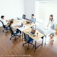 サンワサプライ フレキシブルデスク 幅800×奥行700×高さ720mm ホワイト×ホワイト SH-FX0870W 1台（直送品）