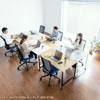 サンワサプライ フレキシブルデスク 幅1800×奥行700×高さ720mm 木目×ブラック SH-FX1870M 1台（直送品）