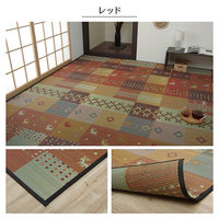 イケヒコ・コーポレーション ラグ い草 ギャベ 抗菌防臭 セレナCP 2610×2610mm レッド 1030840240402 1枚（直送品）