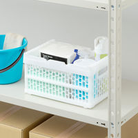 「現場のチカラ」 ハンドル付 折りたたみメッシュコンテナ 10L W 1セット（8個）  オリジナル