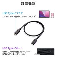 タイプC延長ケーブル 0.5m PD 60W USB3.2(Gen1) ブラック MPA-ECECC05BK エレコム 1個