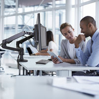 LX デスクマウント デュアル モニターアーム 横型 マットブラック 27インチ(6.4~18.1kg)まで対応 45-245-224 1台