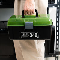 JEJアステージ オールインボックスダブルトレーDT-340X ブラックグリーン 1個