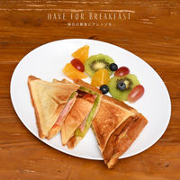 ランテル・メディエール ホットサンドメーカー 電源タップ付き 食パン 朝食 昼食 目玉焼き クリーム LM-6008CRM 1台（直送品）