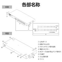 スイッチングハブ 24ポート ギガ PoE LAN 電源内蔵 ループ防止 3年保証 EHB-UG2D24F-PL エレコム 1個